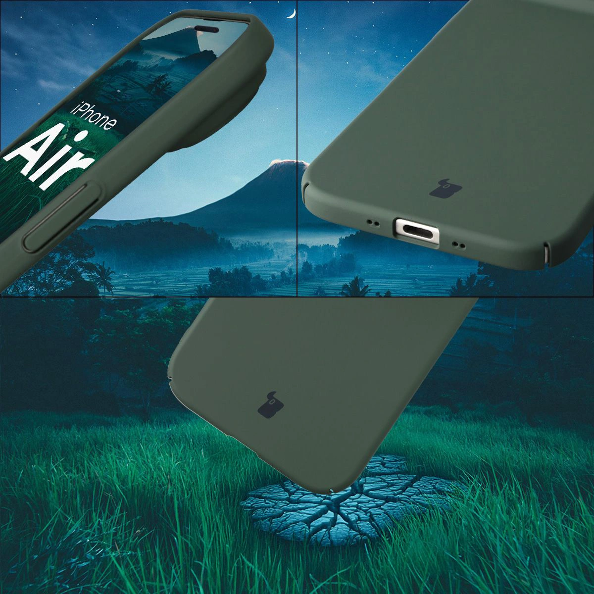 Zintegrowane osłony na przyciski, wycięcia i twardy materiał etui Bizon Case Łupka do Apple iPhone Air